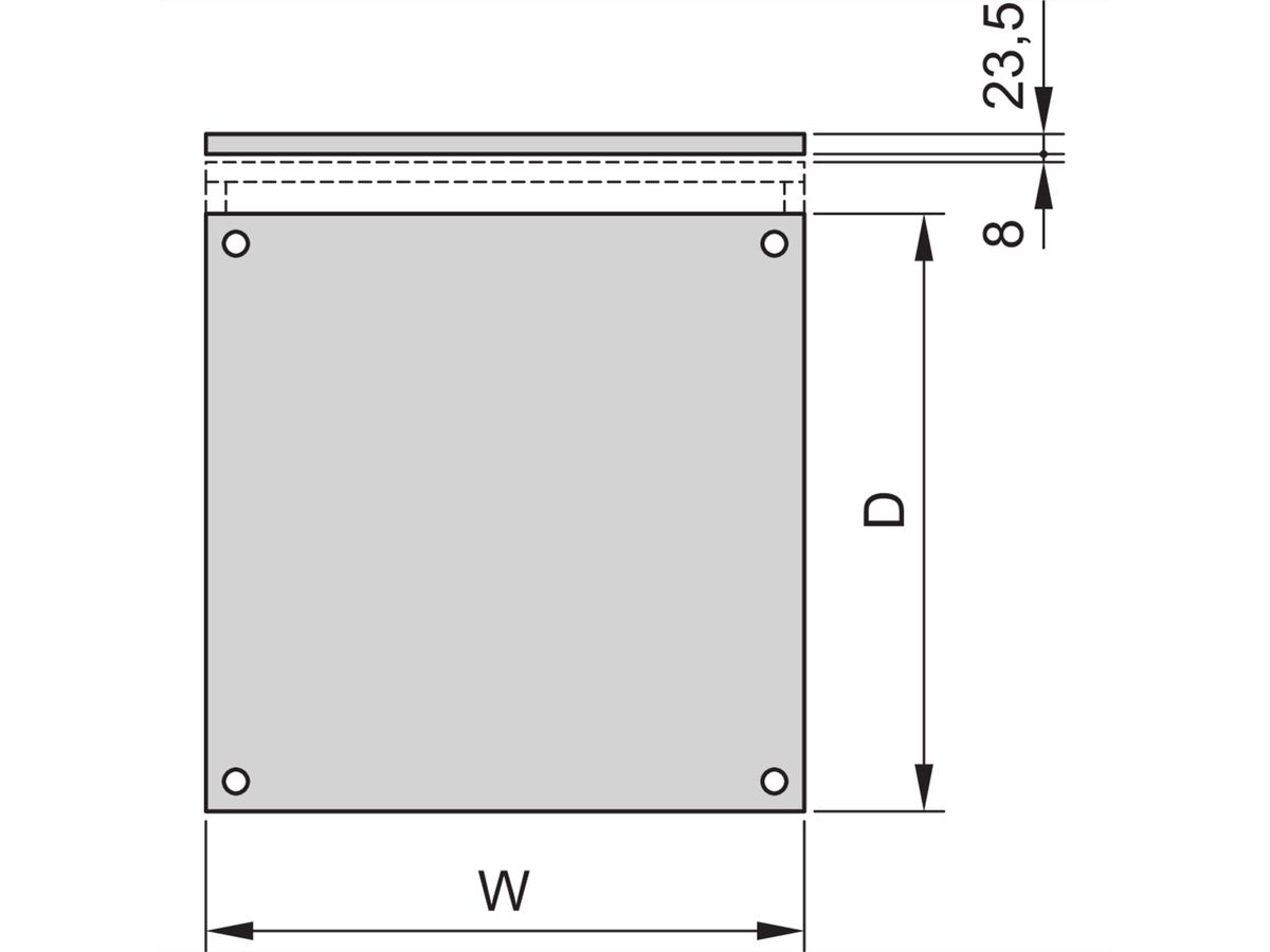 SCHROFF Dach, angehoben, RAL 7030 - DACH, ANGEHOB.600B 600T 7021