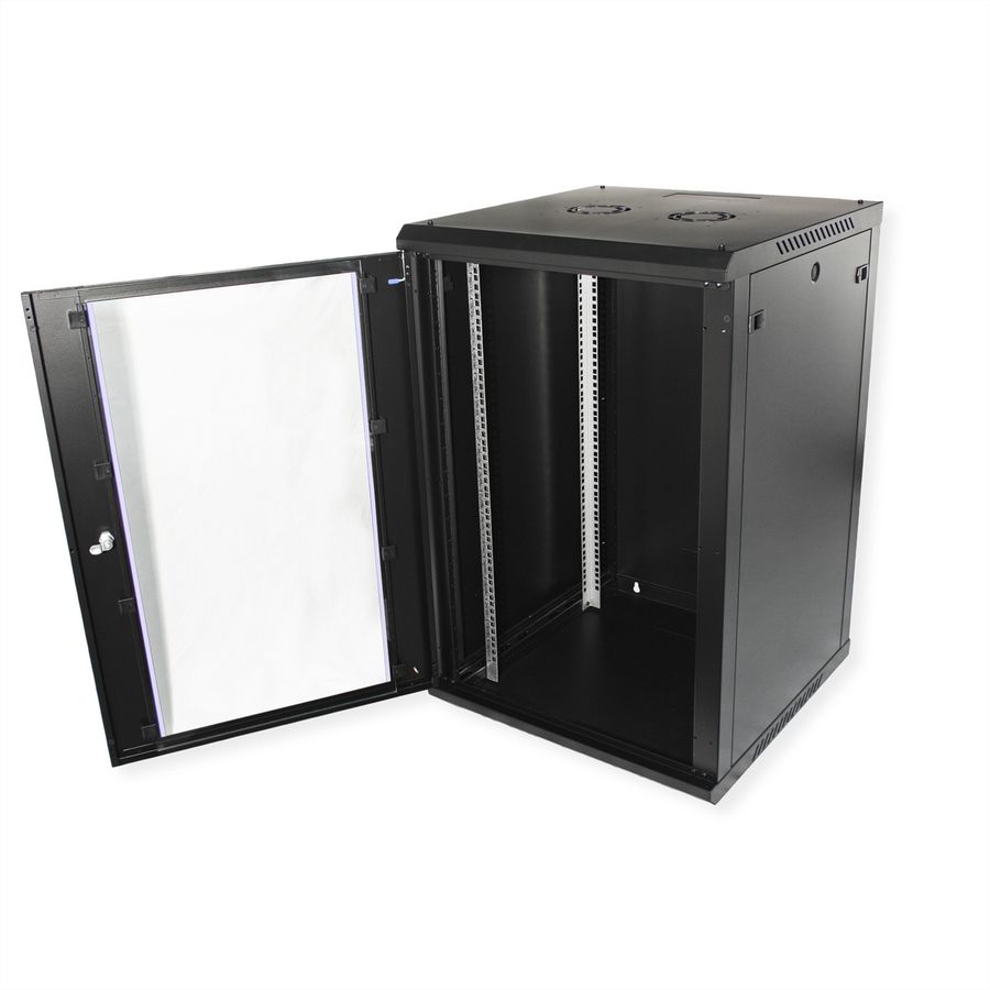 VALUE 19-Zoll Wandgehäuse 18HE, 600x600mm schwarz, Bausatz