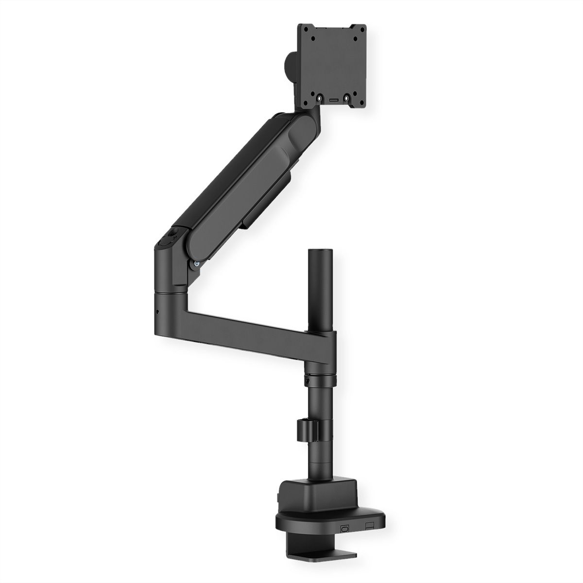 ROLINE Schwerlast-LCD-Arm, Trägerstange, 4 Gelenke, Tischmontage, bis 27 kg, schwarz