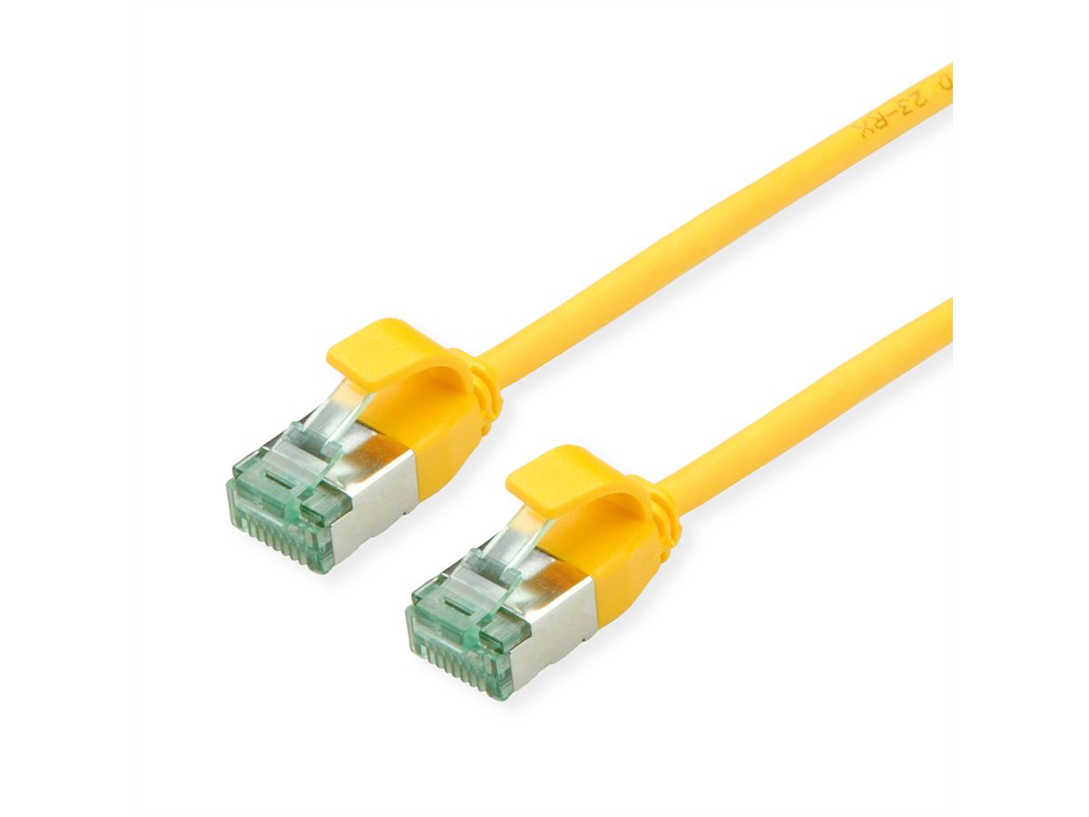 ROLINE RM U/FTP DataCenter Patchkabel Kat.6A (Class EA), slim, gelb, 0,3 m