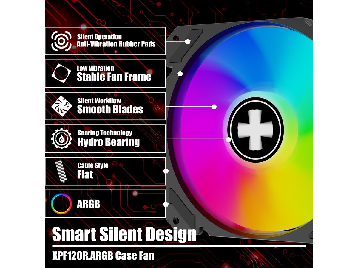 XILENCE Performance A+ REVERSE XF065, 120mm ARGB LED Lüfter schwarz