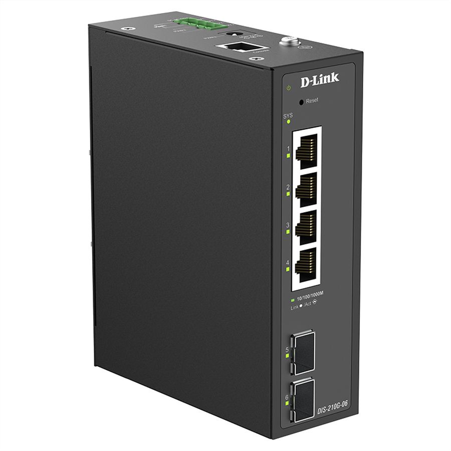 D-Link DIS-210G-06 6-Port Switch, Smart Managed Gigabit Industrial