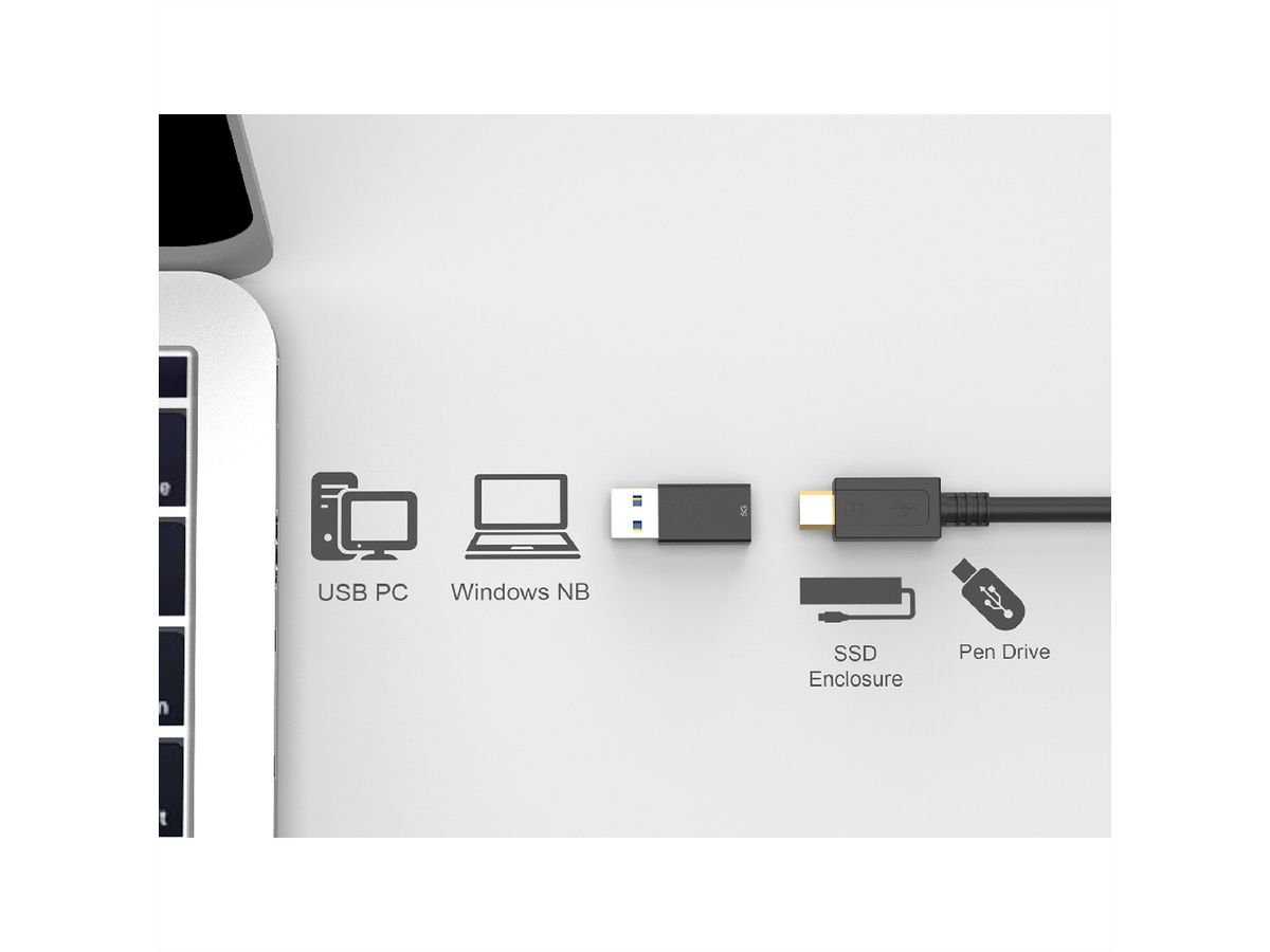 ROLINE USB 3.2 Gen 1 Adapter, USB Typ A - C, ST/BU