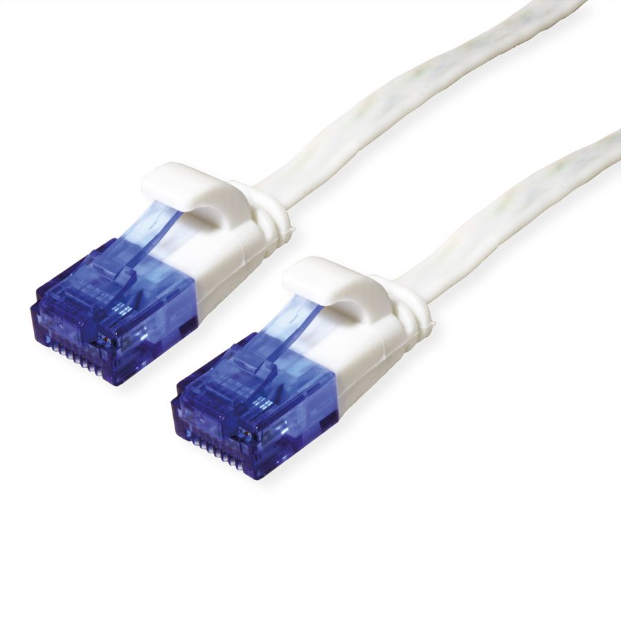 VALUE Patchkabel Cat.6A (Class EA) UTP, extra-flach, weiß, 0,5 m