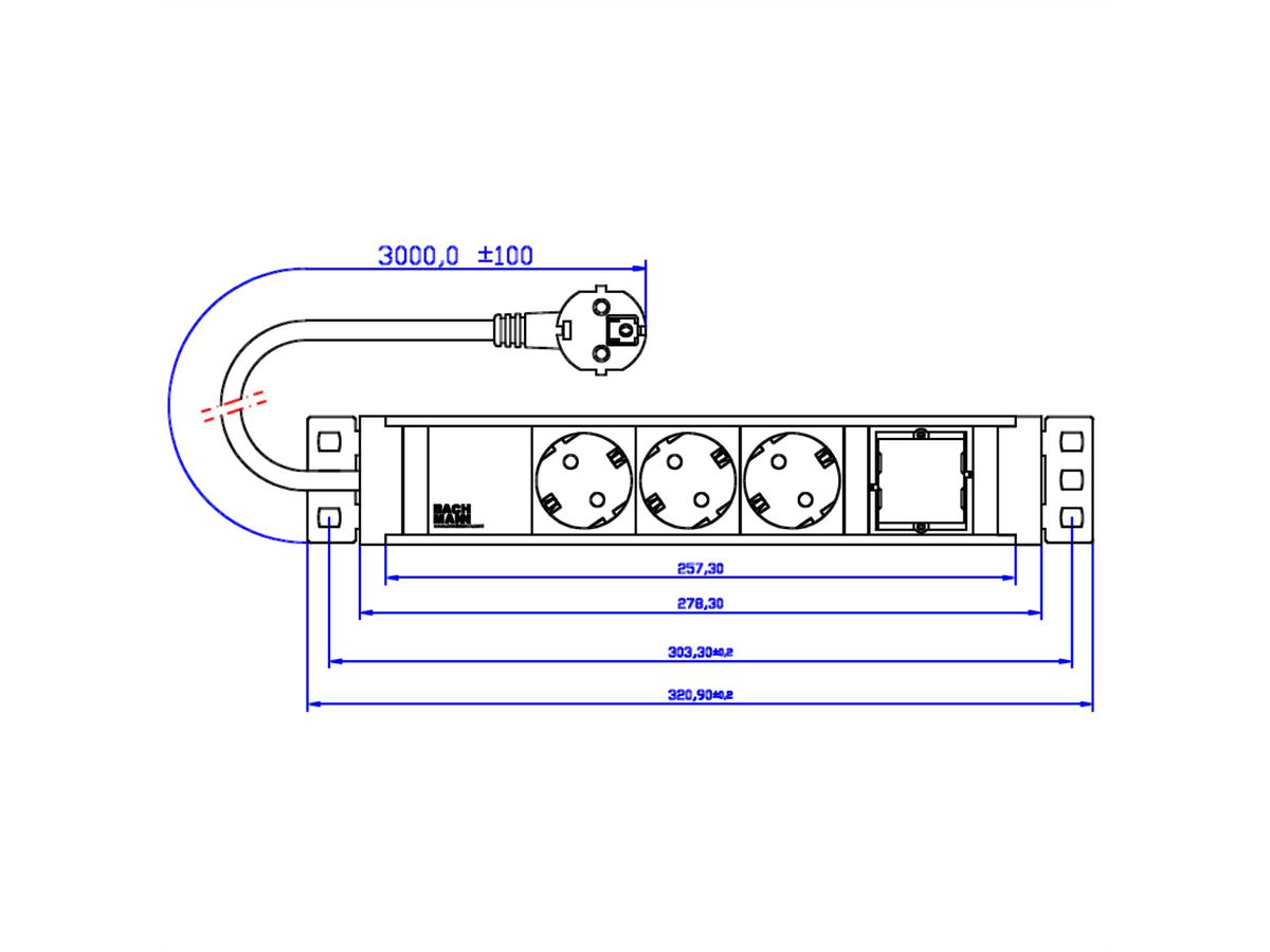 BACHMANN UNIVERSAL 3x Schutzkontakt 1x ABD