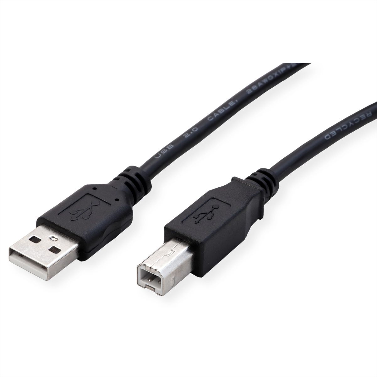 ROLINE RM USB 2.0 Kabel, Typ A-B, schwarz, 1,8 m