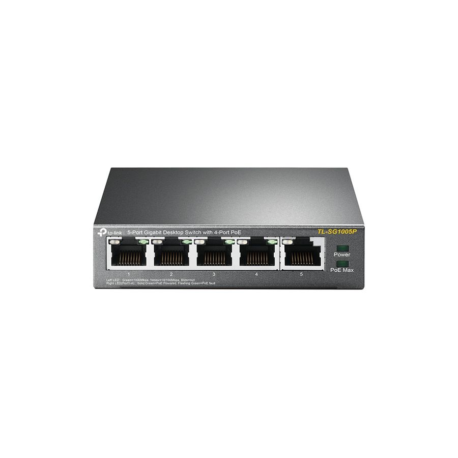 TP-Link TL-SG1005P Netzwerk-Switch Unmanaged Gigabit Ethernet (10/100/1000) Power over Ethernet (PoE) Schwarz