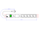 BACHMANN 19" 1HE 5xCEE7/3 1xSchalter 1xGVS-Plus 2,0m CEE7/7