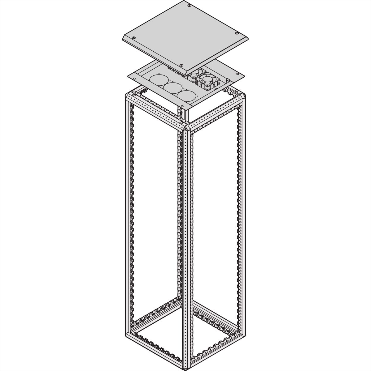 SCHROFF Dach für Lüfter IP 22 - DACH BELUEFT. 600B 600T IP22
