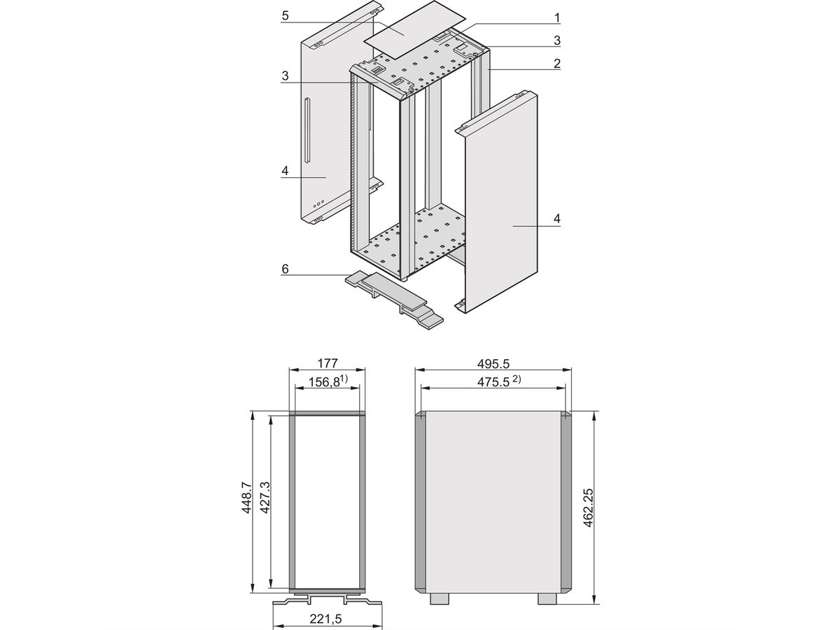 SCHROFF ratiopacPRO Tower 4 HE Breite - RAT.PRO TOWER 4HE 84TE 495T