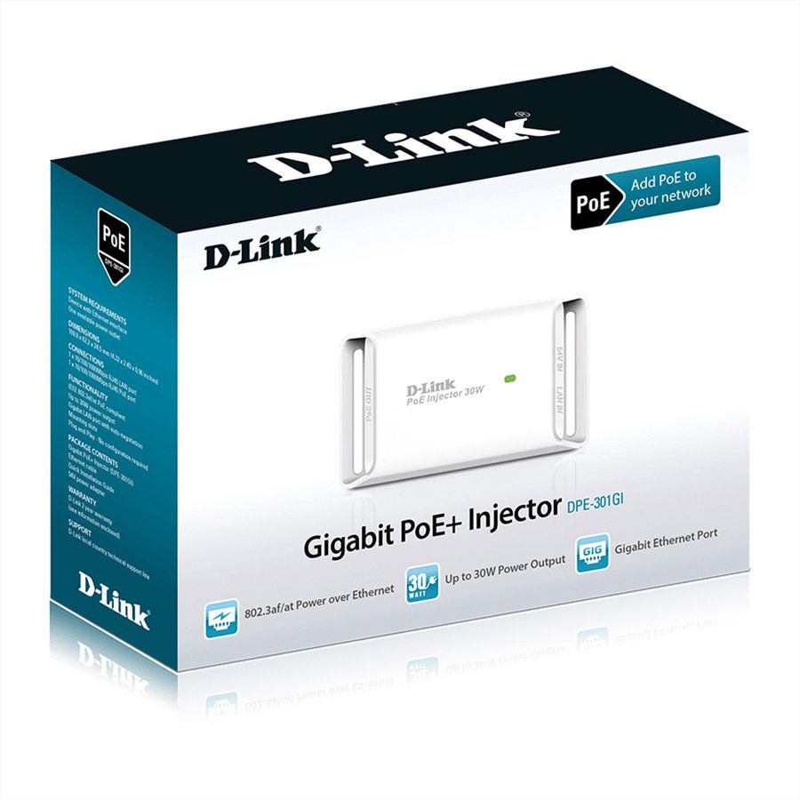 D-Link DPE-301GI PoE+ Adapter/Injector