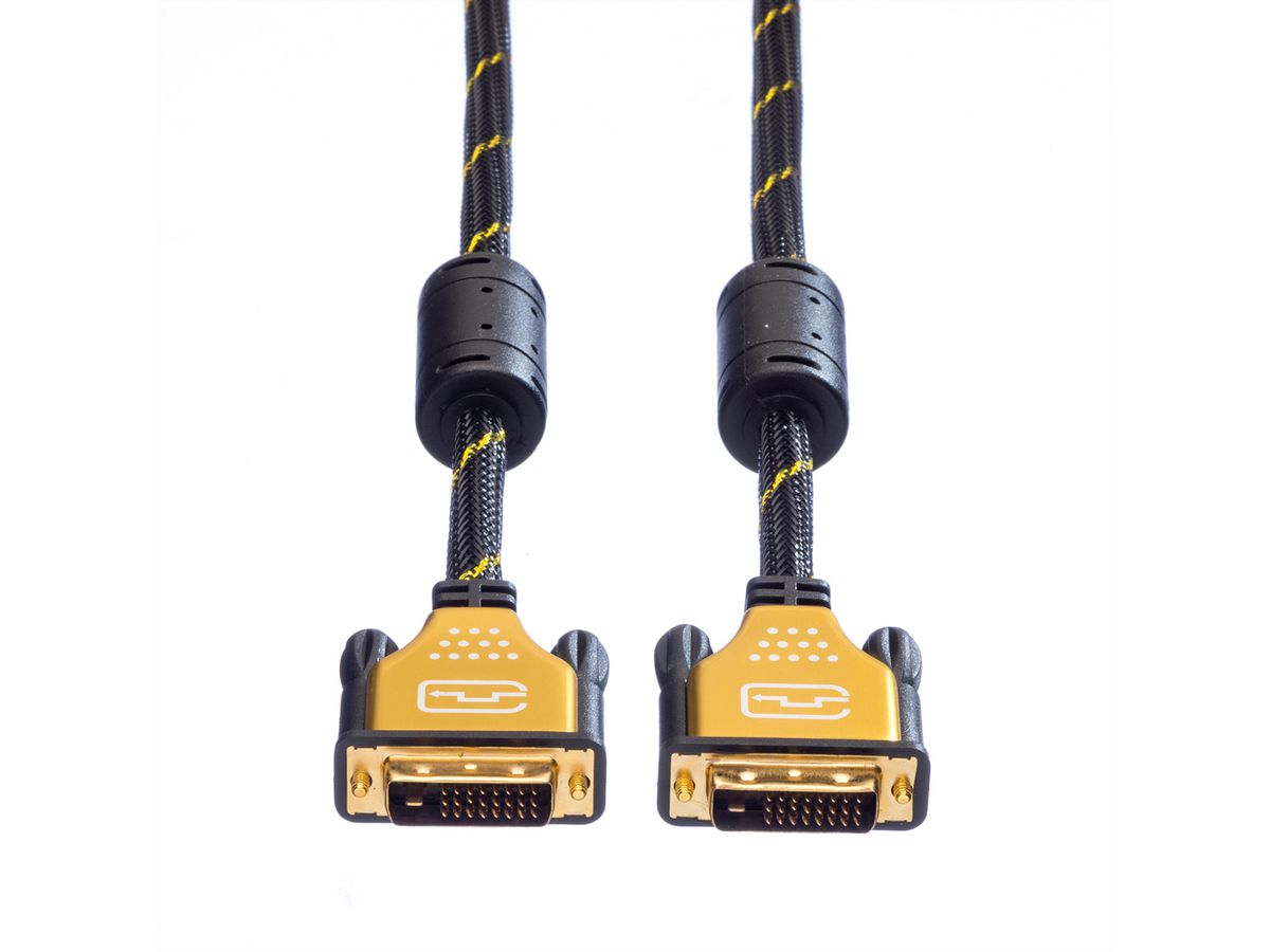 ROLINE GOLD Monitorkabel DVI, ST-ST, (24+1) dual link, Retail Blister, 5 m