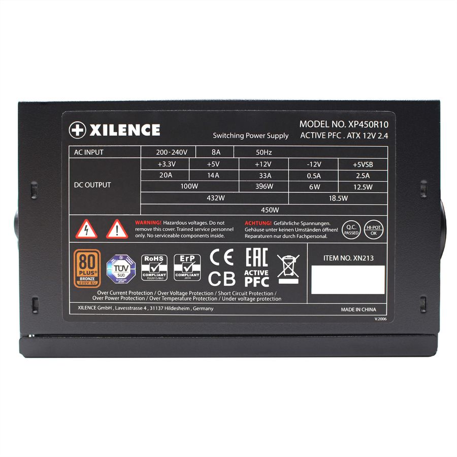 Xilence XP450R10 450W PC Netzteil, 80+ Bronze, Gaming, ATX