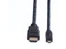 VALUE HDMI High Speed Kabel mit Ethernet, HDMI A ST - Micro HDMI ST, 2 m