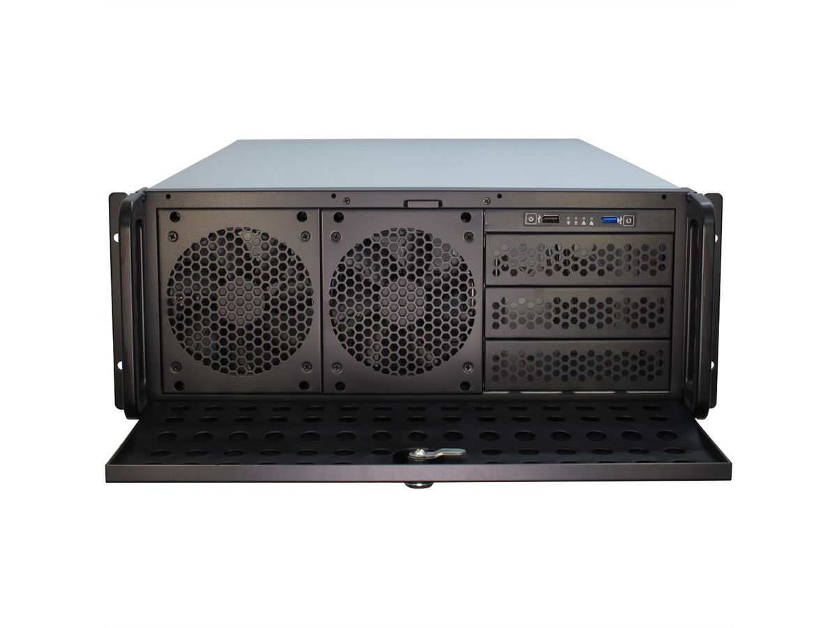 19" Servergehäuse, 4HE, lange Version, schwarz