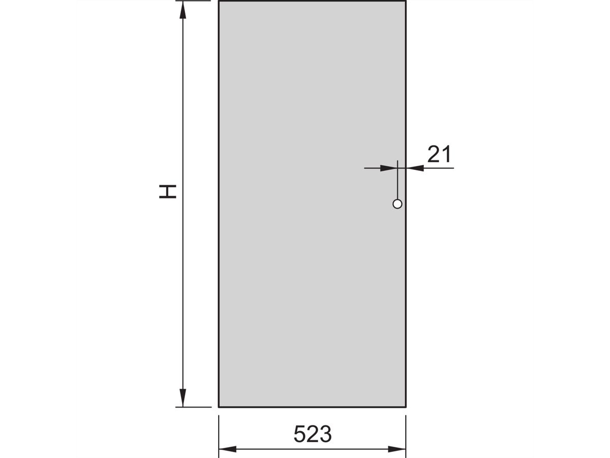 SCHROFF Stahltür, 120°-Öffnungswinkel - TUER STAHLBLECH 29HE 600B