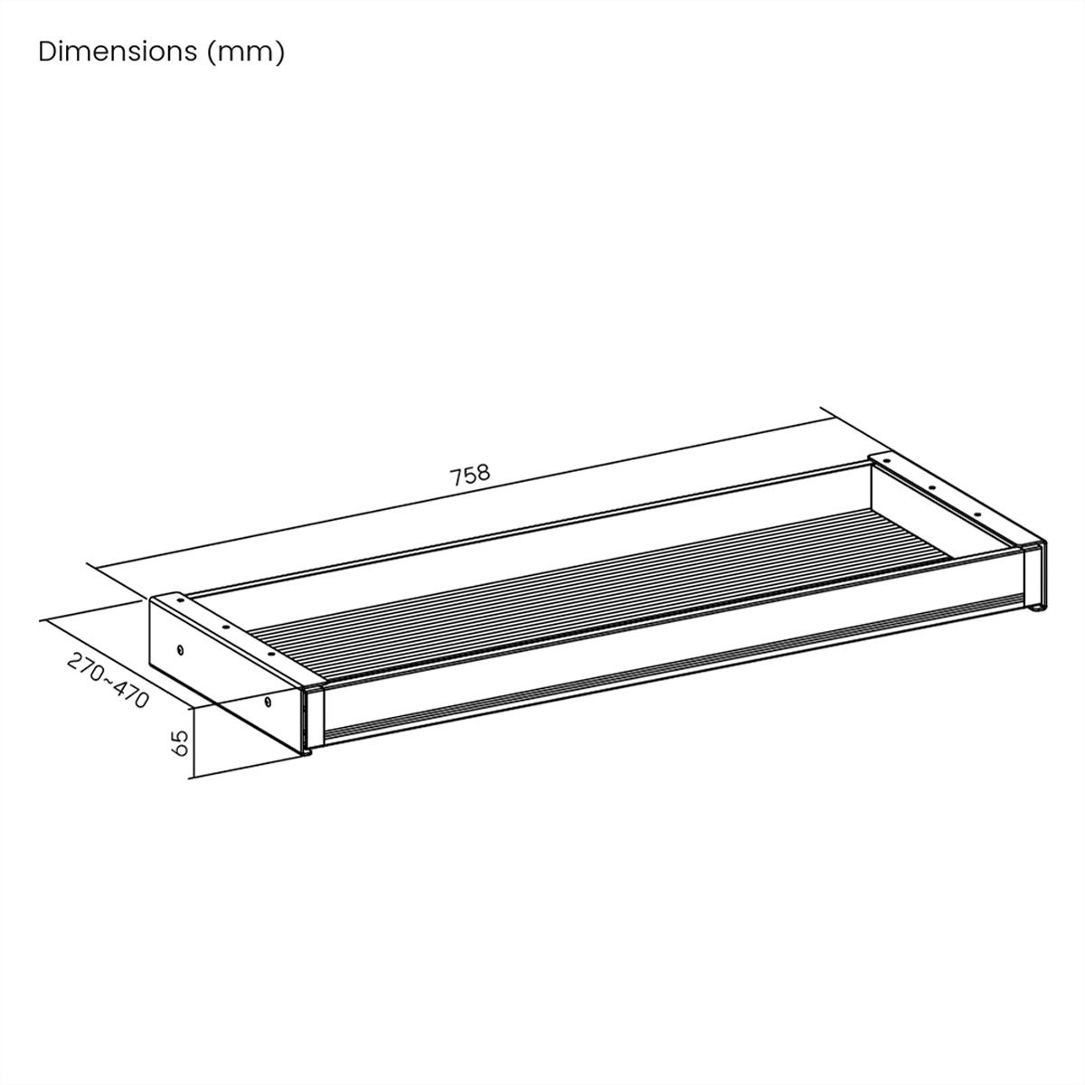 VALUE Untertisch-Schublade, groß, schwarz