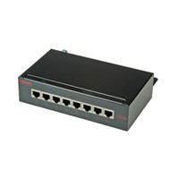 ROLINE Patchpanel, 8 Ports, Cat.5e (Class D), geschirmt, schwarz
