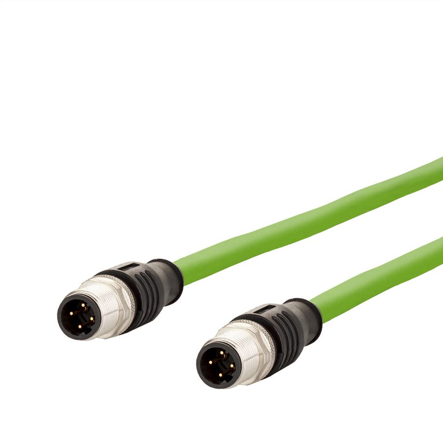 METZ CONNECT Verbindungsleitung M12 ST-M12 ST, 4-polig D-kodiert, 1 m