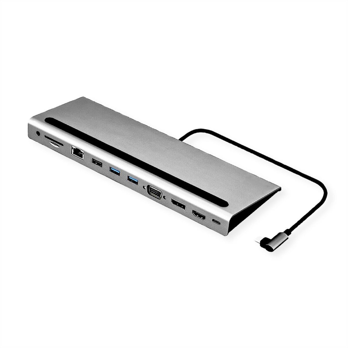 VALUE USB-C Multiport Docking Station, 4K HDMI/DP, VGA, USB, Card Reader, PD, LAN, Audio