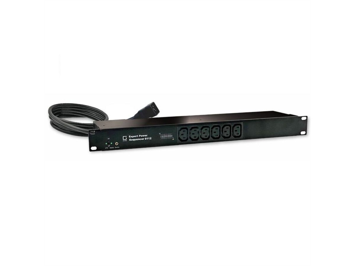 GUDE 8112-6 Expert Power Sequenzer 6x C13 mit Überspannungsschutz und Netzfilter , Anschluß C19