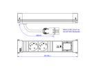 BACHMANN POWER FRAME M 2xCEE7/3, 1xUSB C 30W 1xCM 0,2m GST18