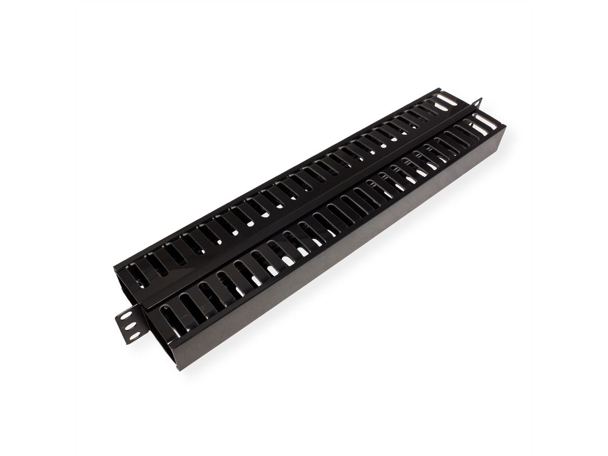 VALUE 19"-Frontplatte 1 HE, beidseitig mit Kabelkanal , schwarz