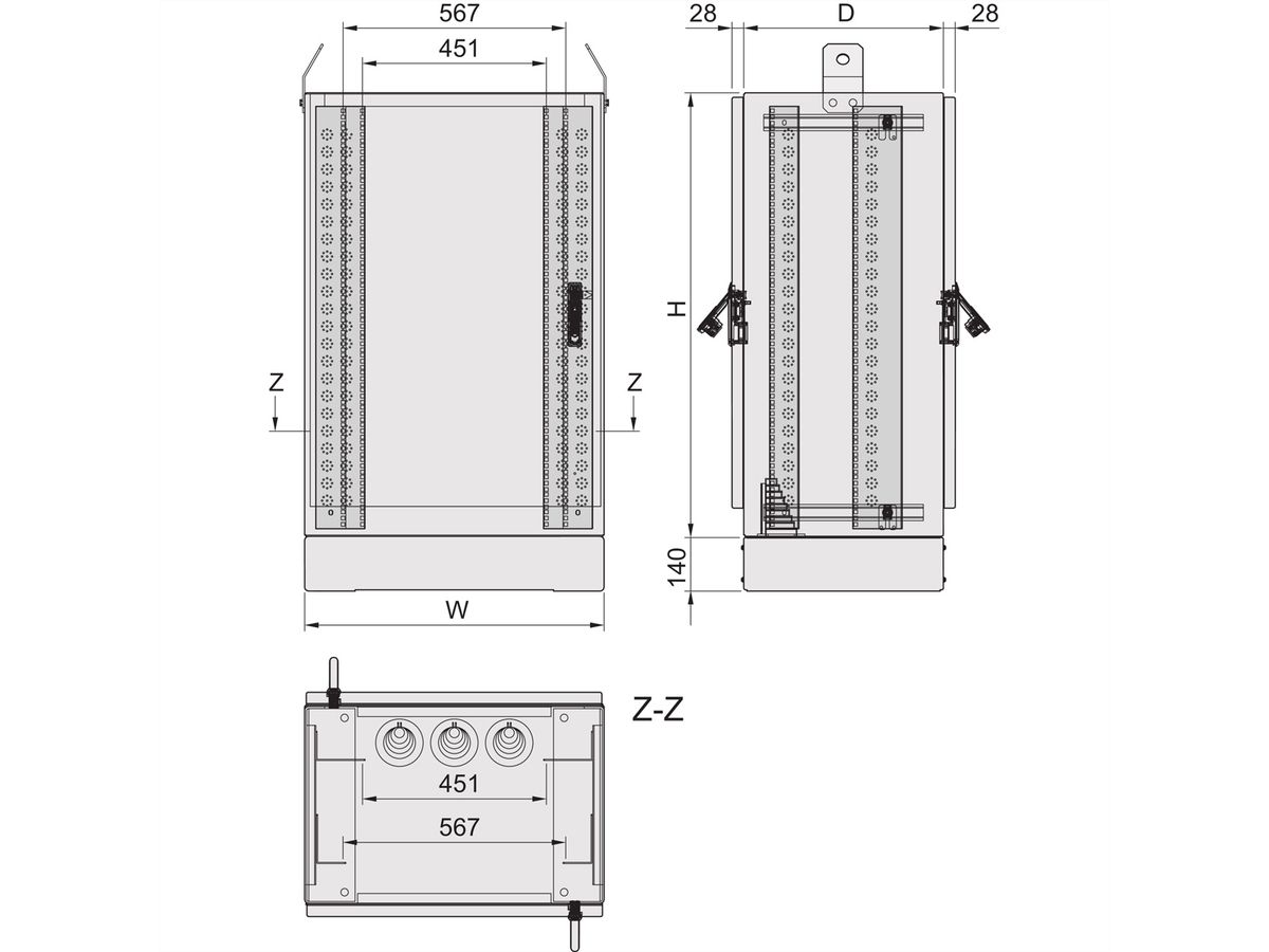 SCHROFF COM FTTX 1200H800B600T 2TUER