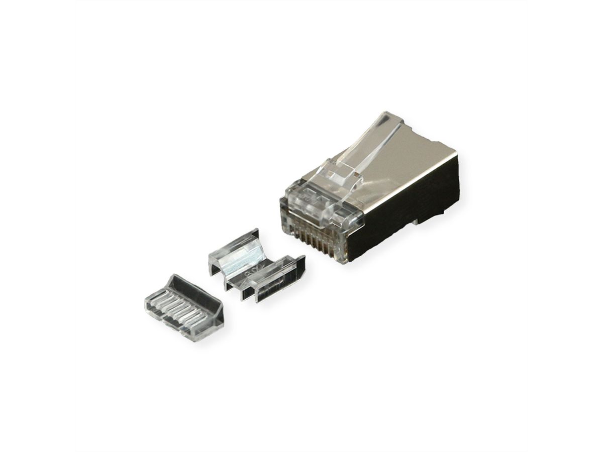 ROLINE Modular Plug geschirmt Kat.6A (Class EA), für Massiv-/Litzendraht, 10 St.