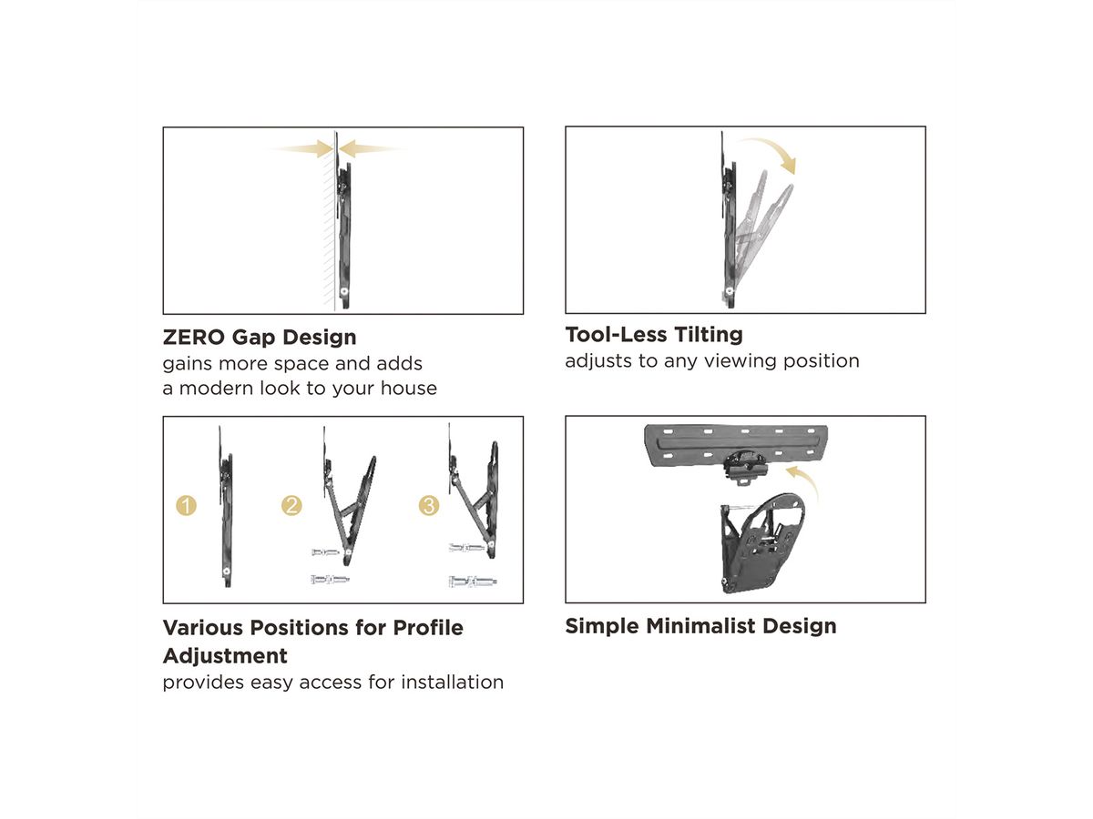 VALUE TV-Monitorwandhalterung für SAMSUNG Q-Serie, Q7, Q8, Q9