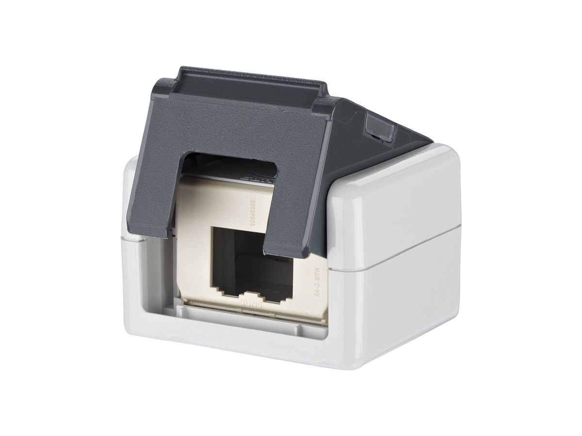 METZ CONNECT Modul IP20 AP-Gehäuse grau, mit PK-Auslass unbestückt