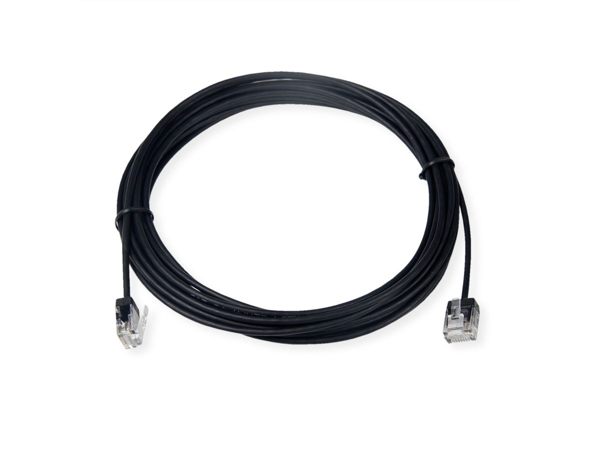 ROLINE UTP DataCenter Patchkabel Kat.6A (Class EA), LSOH, slim, extra kurzer Stecker, schwarz, 0,5 m