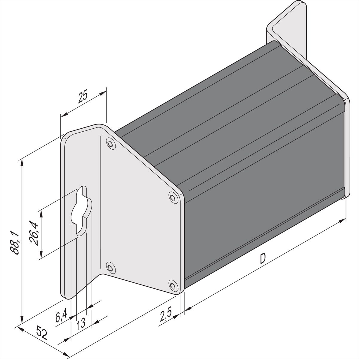 SCHROFF TUBUS TRAP.100T WANDB.B SW