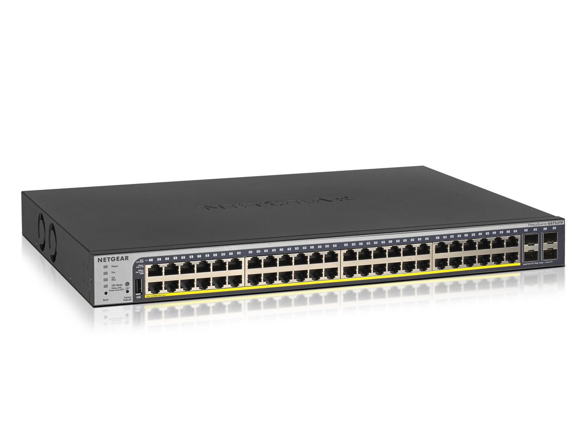 NETGEAR GS752TP-300EUS Netzwerk-Switch Managed L2/L3/L4 Gigabit Ethernet (10/100/1000) Power over Ethernet (PoE) 1U Schwarz