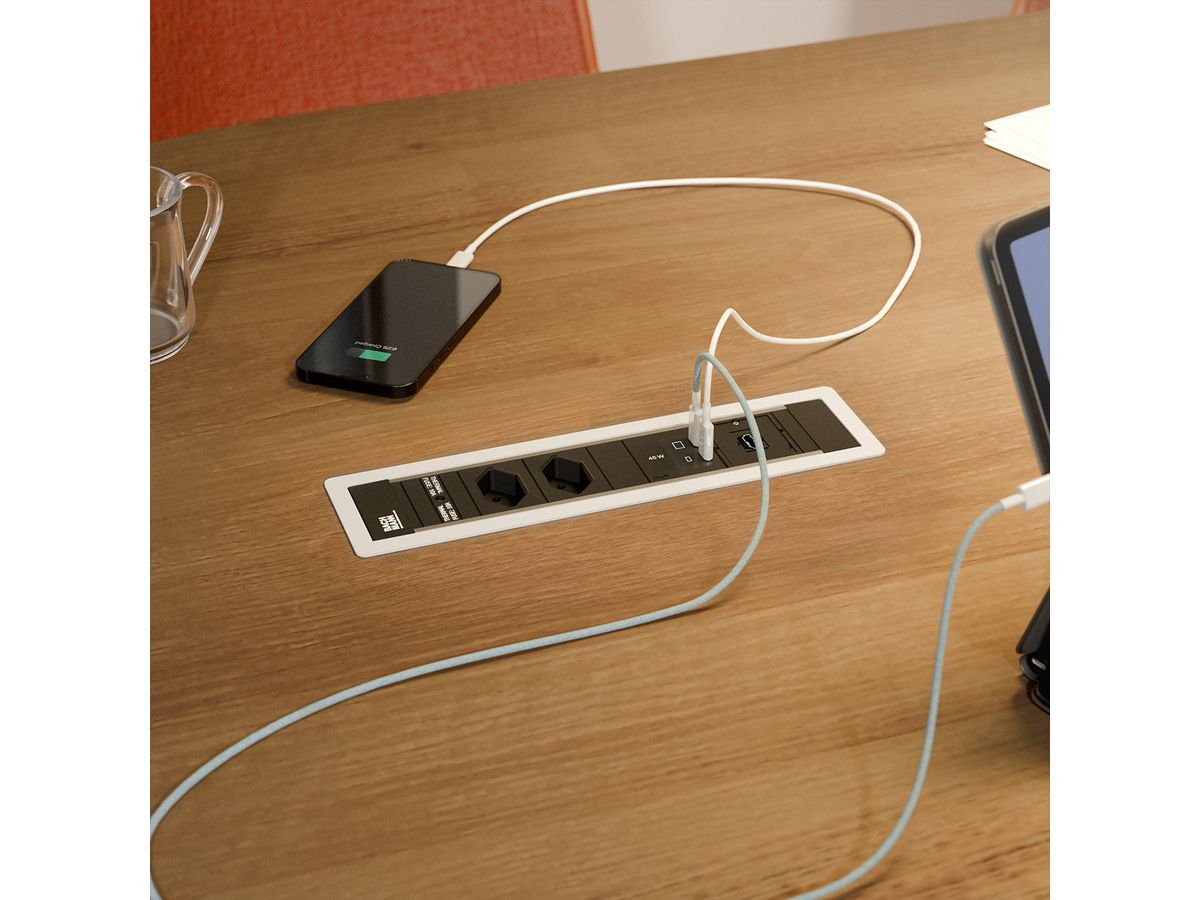 BACHMANN POWER FRAME M 2xCH 0°, 1xUSB C/C 45W 1xCM L=0,2m