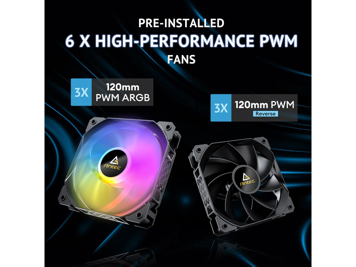 ANTEC FLUX M ATX/Micro-ATX/ITX Midi Tower PC Gehäuse , schwarz