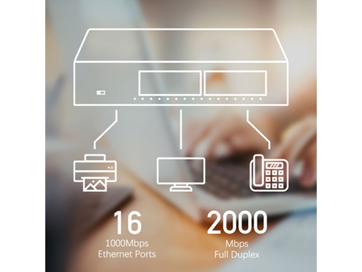 CUDY GS1016 16-Port Gigabit Metall Switch