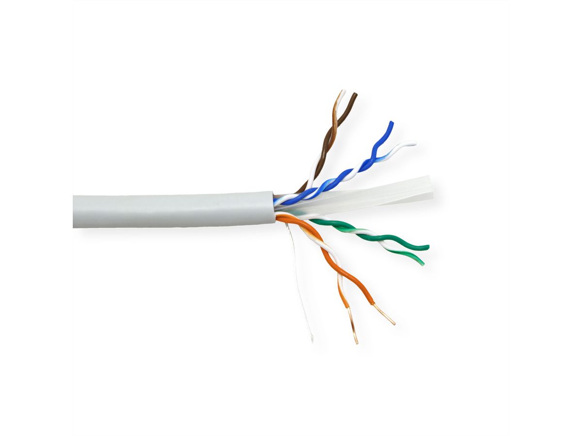 ROLINE UTP Kabel, Kat.6A (Class EA), Massivdraht, LSOH, 100m
