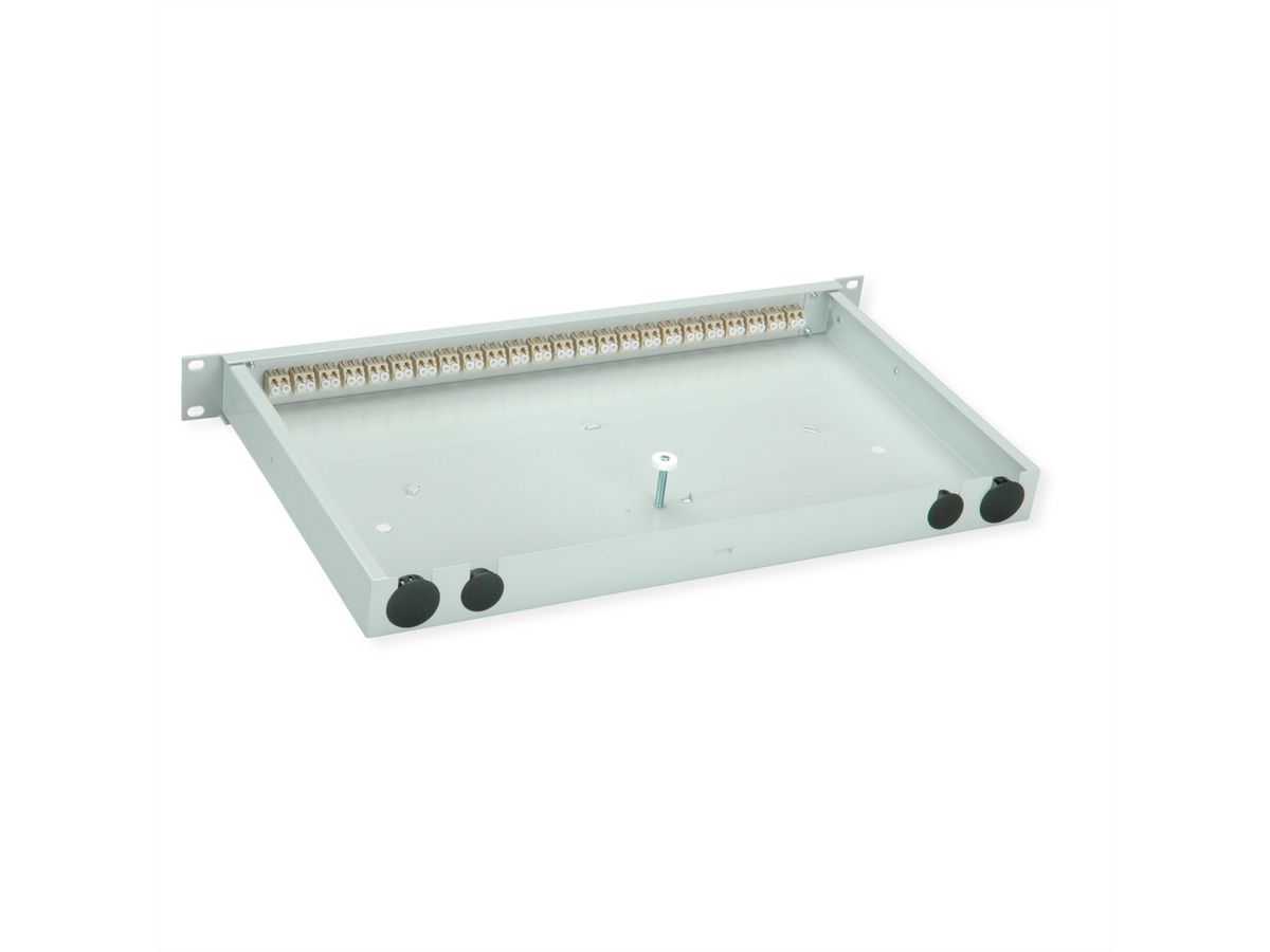 TELEGÄRTNER BASIS eco LWL-Panel mit Kupplungen, 24x LC Duplex, beige, OM2