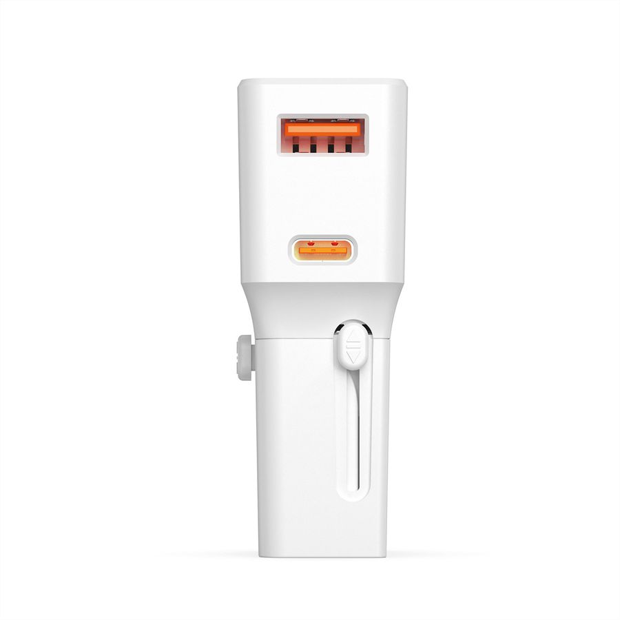 VALUE USB Reise-Charger mit Euro-Flach-/UK-/US-Stecker, 2 Port (Typ-A QC3.0, Typ-C PD), 25W