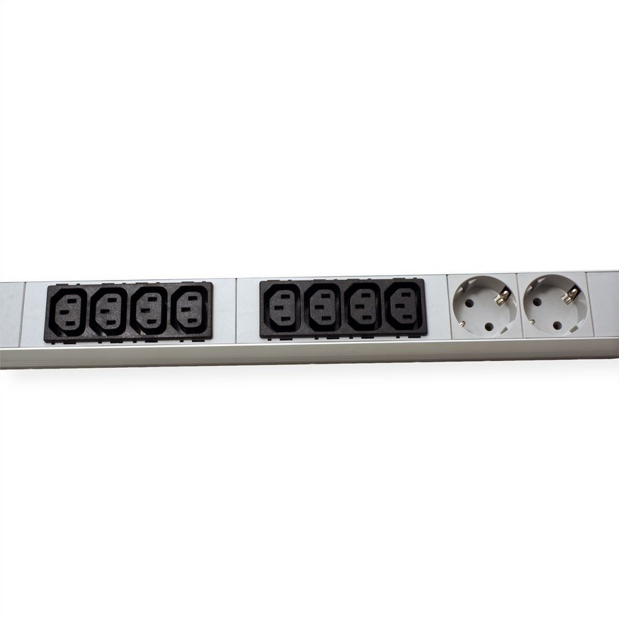 BACHMANN IT PDU ALU 1HE 16x C13 4x Schutzkontakt, CEE 16A blau