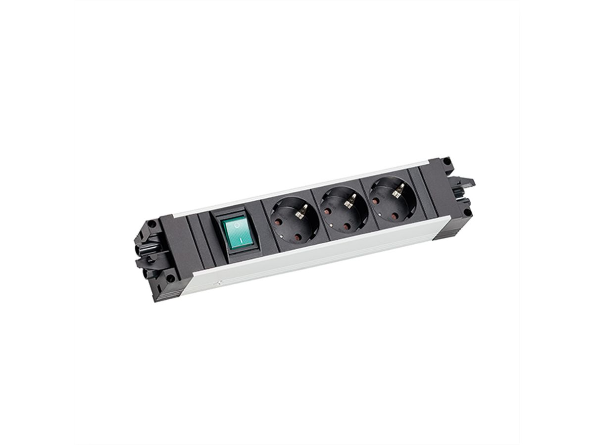 BACHMANN STEP ALU 3xCEE7/3, 1x Schalter für Steckdosen und Ausgang