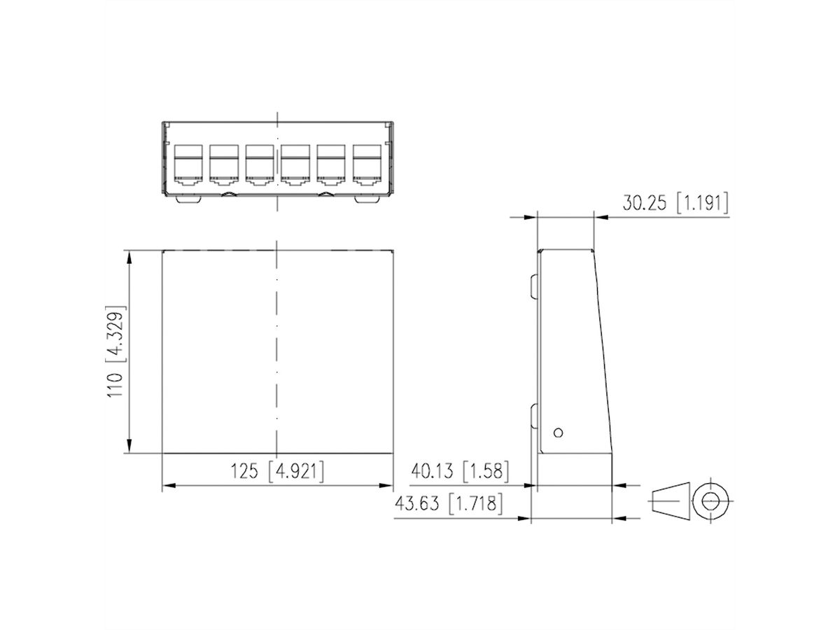 METZ CONNECT Modul AP-Gehäuse 6 Port reinweiß RAL9010