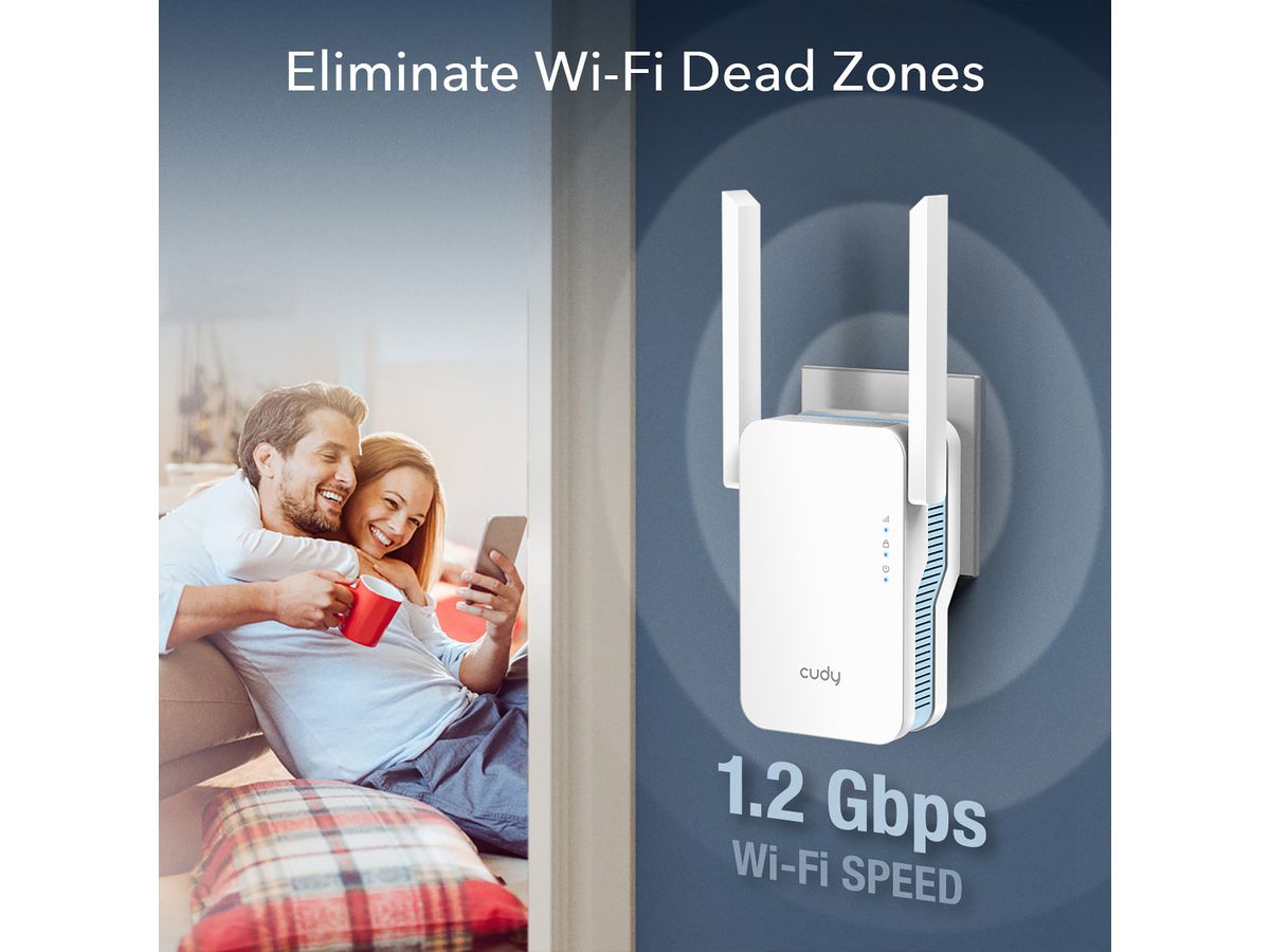 CUDY RE1200 AC1200 Wi-Fi Mesh Repeater