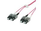 EasyLan LWL-LED-Patchkabel duplex 50/125µm OM4, SC/SC, violett, 1 m