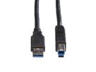 ROLINE USB 3.2 Gen 1 Kabel, Typ A-B, schwarz, 3 m