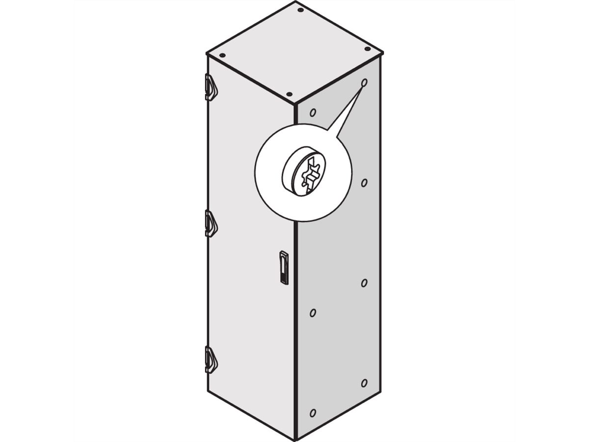 SCHROFF SEITENWAND 2200H 1000T IP55 RAL9003