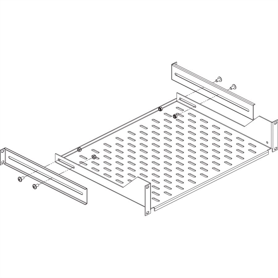 CONTEG Winkelstützen für 19"-Fachboden fest, Länge 298 mm