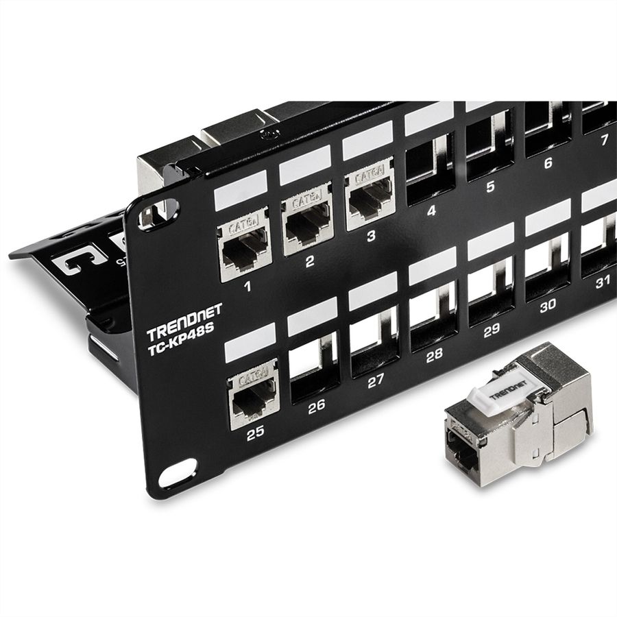 TRENDnet TC-KP48S Patch Panel, 48-Port Blank Keystone geschirmt