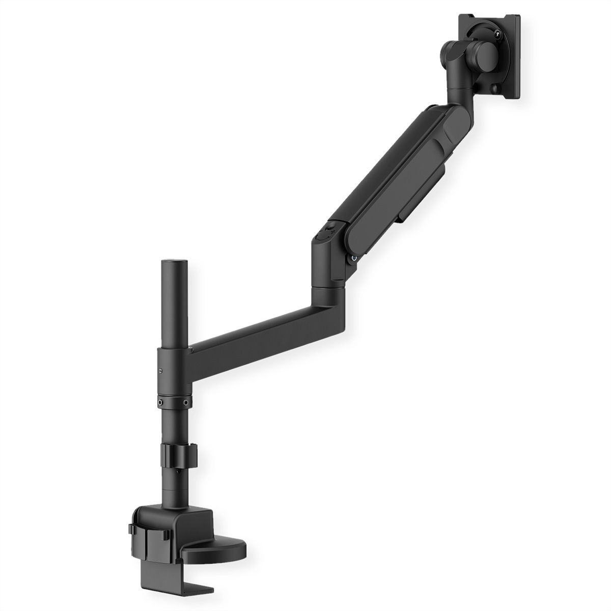 ROLINE Schwerlast-LCD-Arm, Trägerstange, 4 Gelenke, Tischmontage, bis 27 kg, schwarz